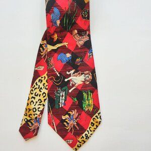 Vintage Nicole Miller Silk Neck Tie Hunting Camping Fishing Beagle Dog